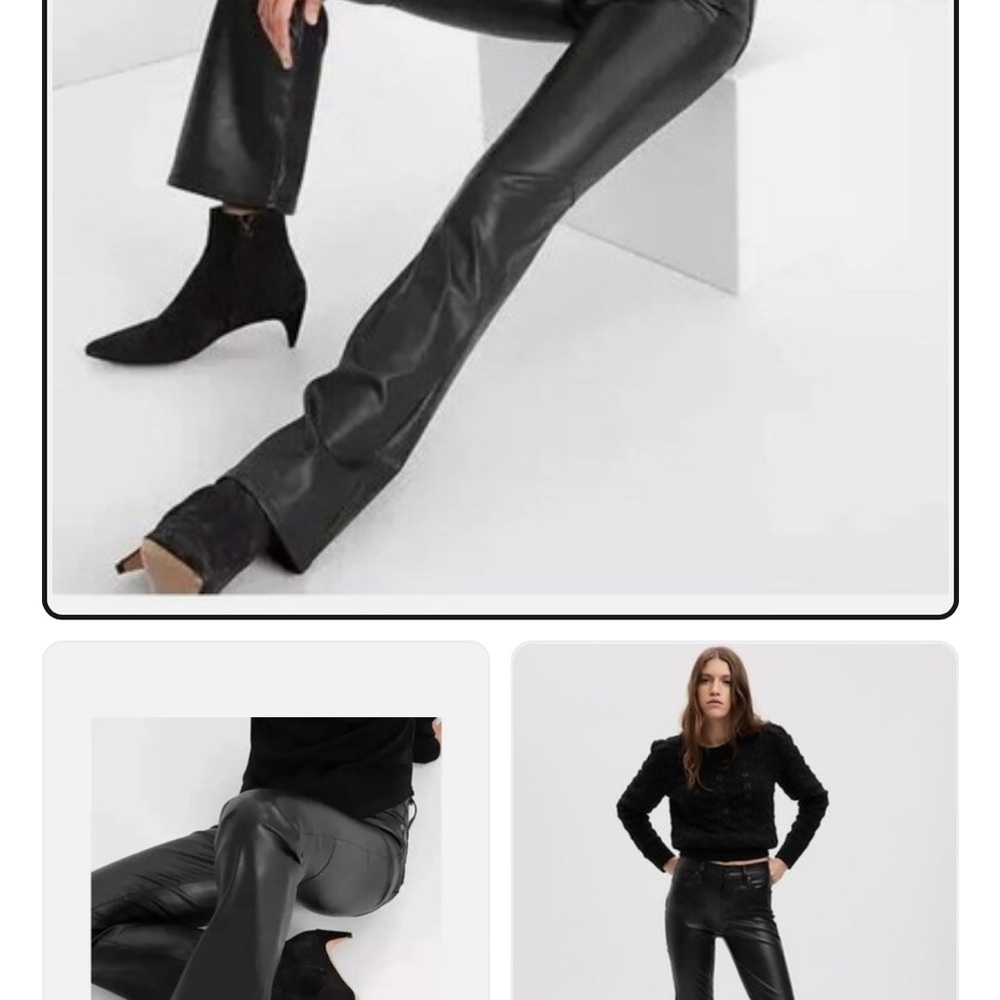 GAP Black Faux Leather Trousers